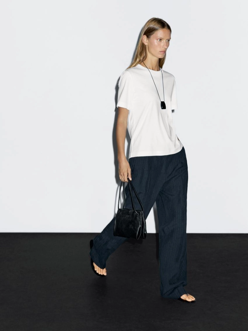 Футболка с круглым вырезом из 100% хлопкового интерлока