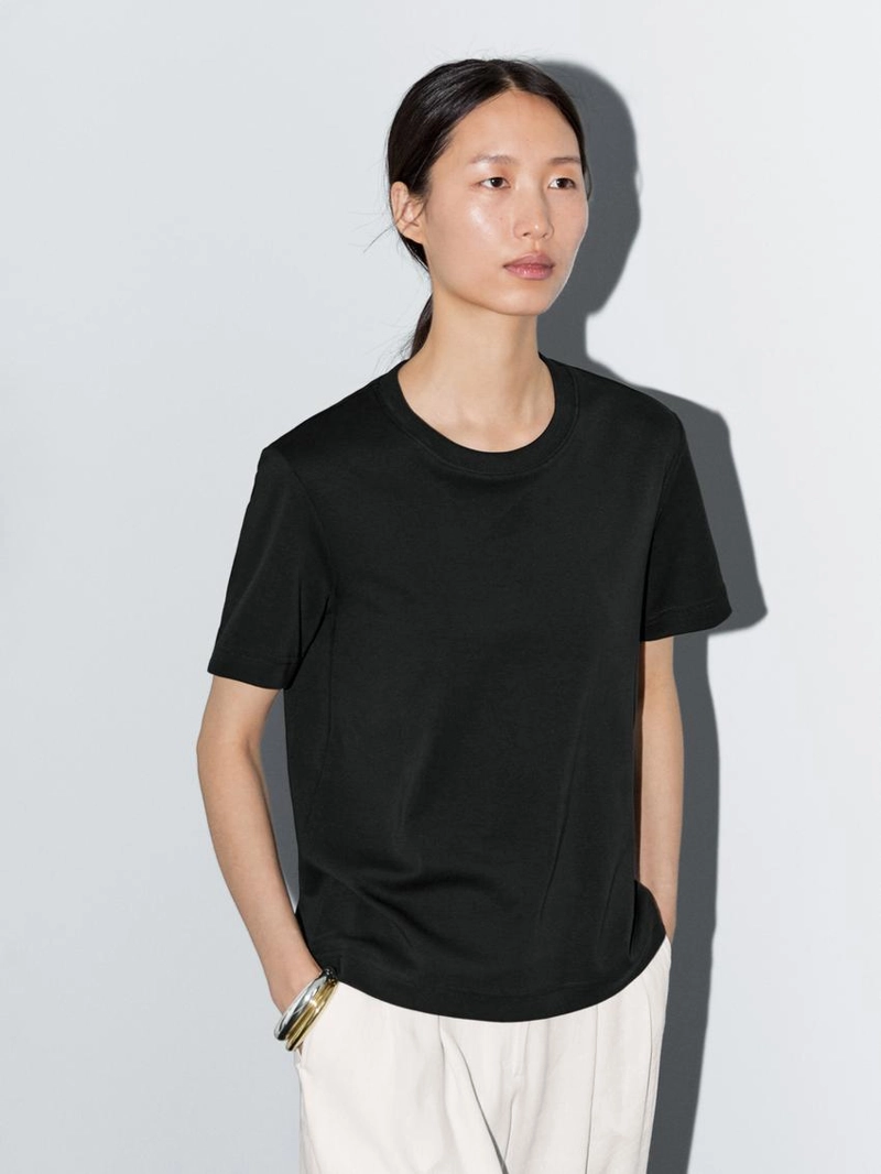 Футболка с круглым вырезом из 100% хлопкового интерлока