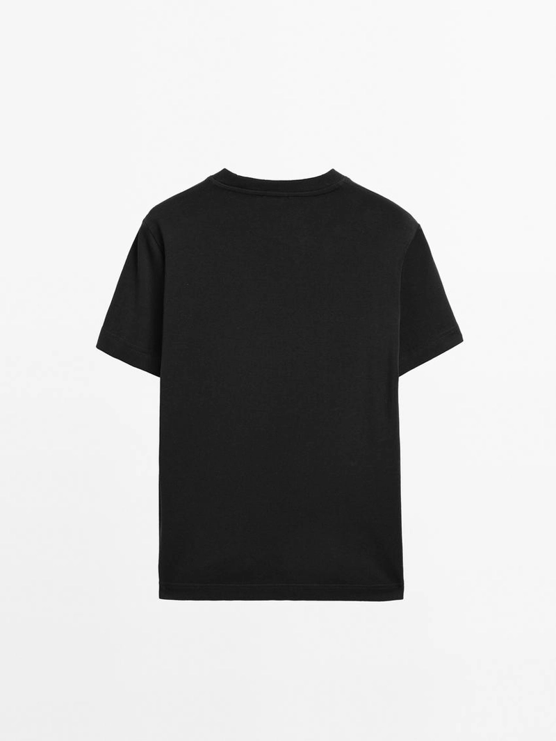 Футболка с круглым вырезом из 100% хлопкового интерлока