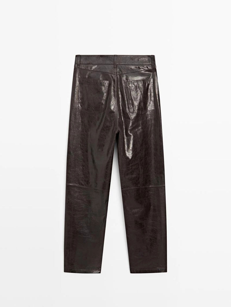 Брюки из овечьей кожи с отделкой нубуком