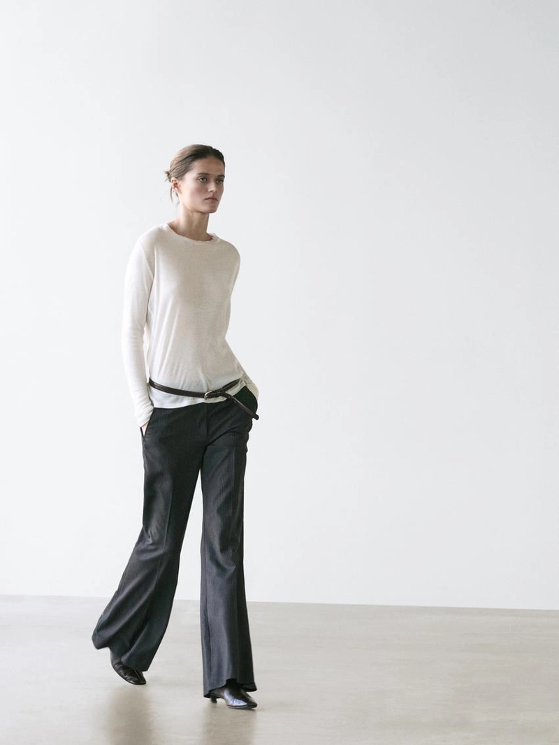 Полупрозрачная футболка с воротником из 100% хлопка