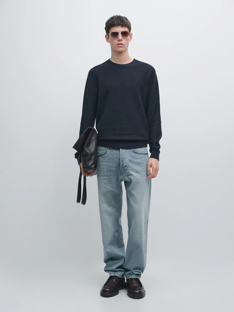 Свитер из текстурированной хлопковой смеси