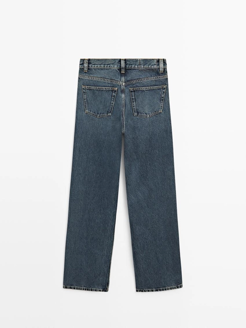 Джинсы с высокой посадкой и широкими штанинами