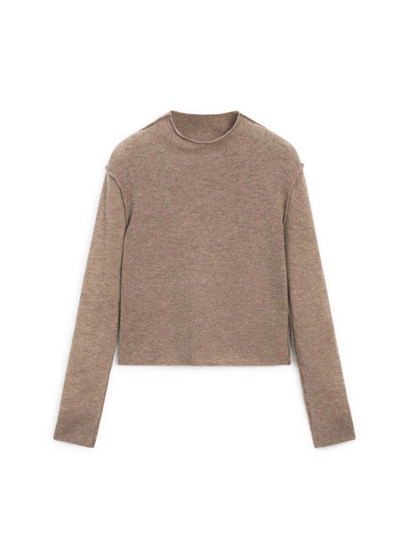 Свитер из шерстяной смеси с манжетами-воротником