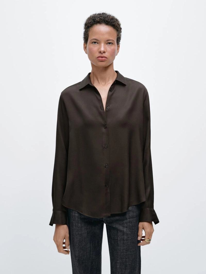 Рубашка из шелка сатина flowing