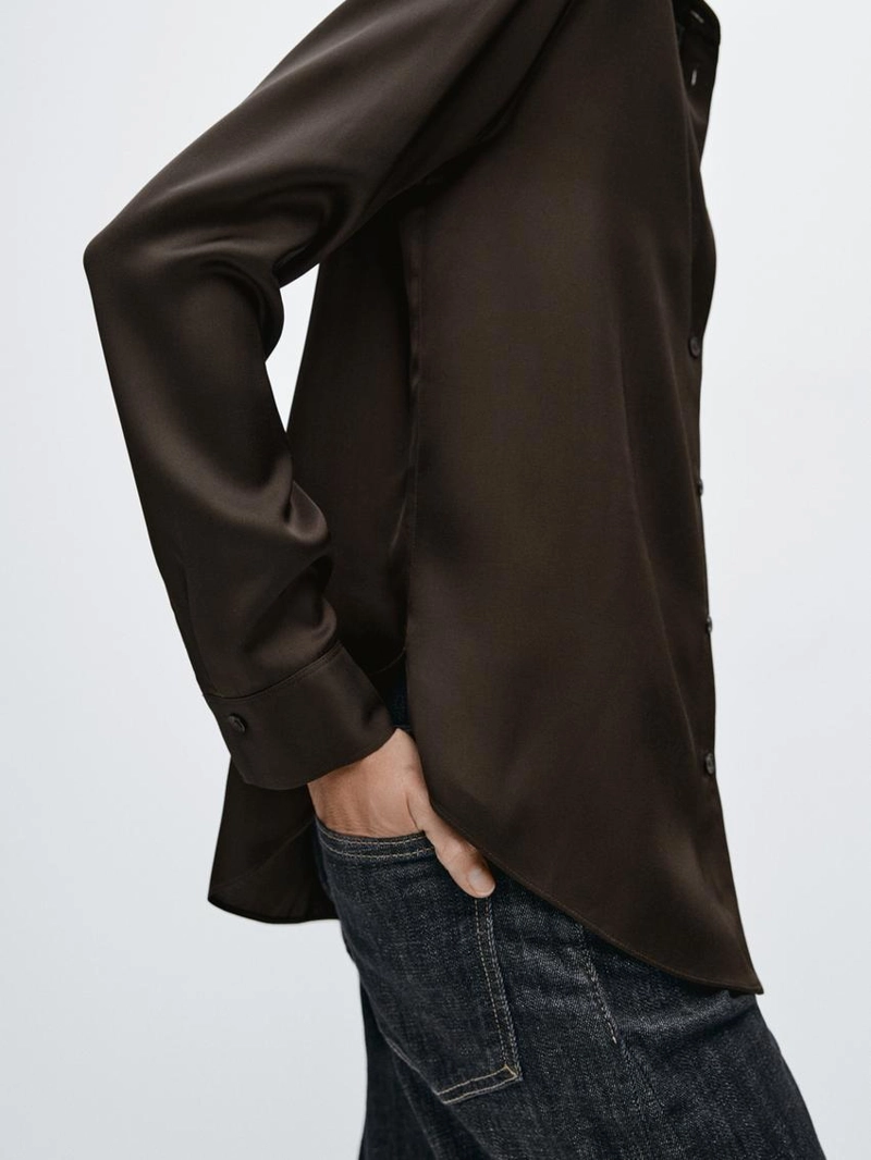 Рубашка из шелка сатина flowing