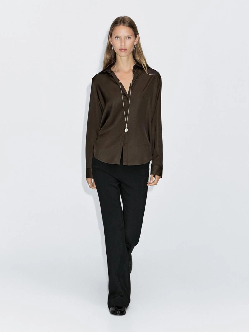 Рубашка из шелка сатина flowing