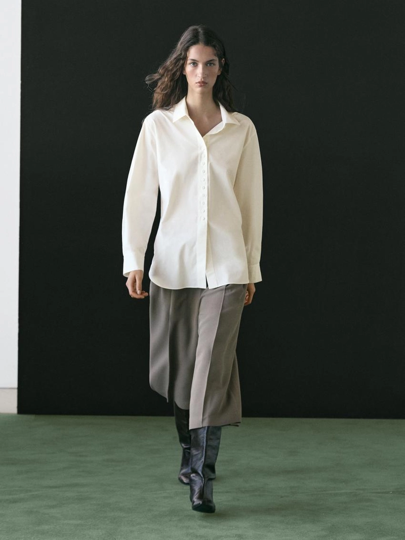 Рубашка из 100% хлопка с пуговицами