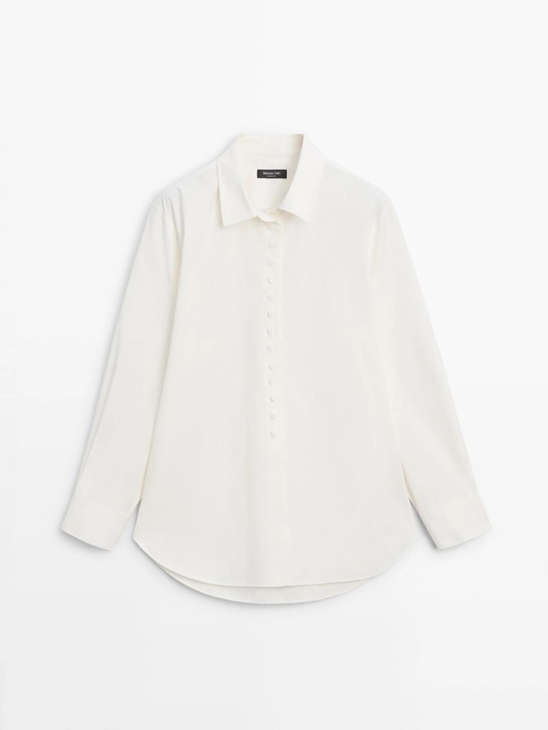 Рубашка из 100% хлопка с пуговицами