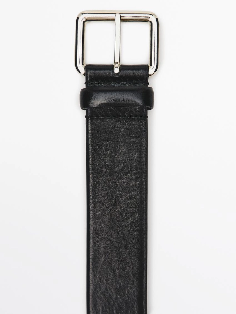 Кожанный ремень с квадратной пряжкой