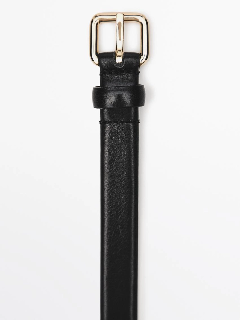 Кожанный ремень с квадратной пряжкой