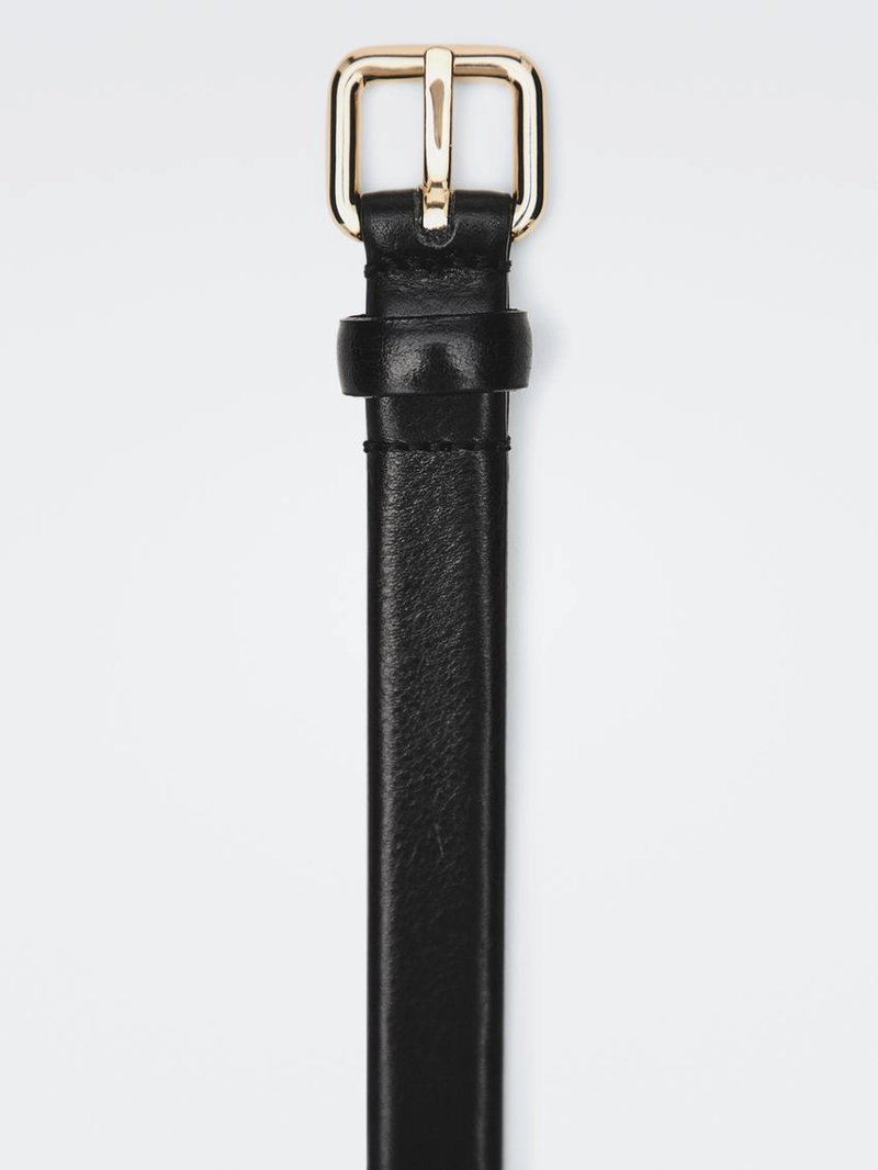 Кожанный ремень с квадратной пряжкой