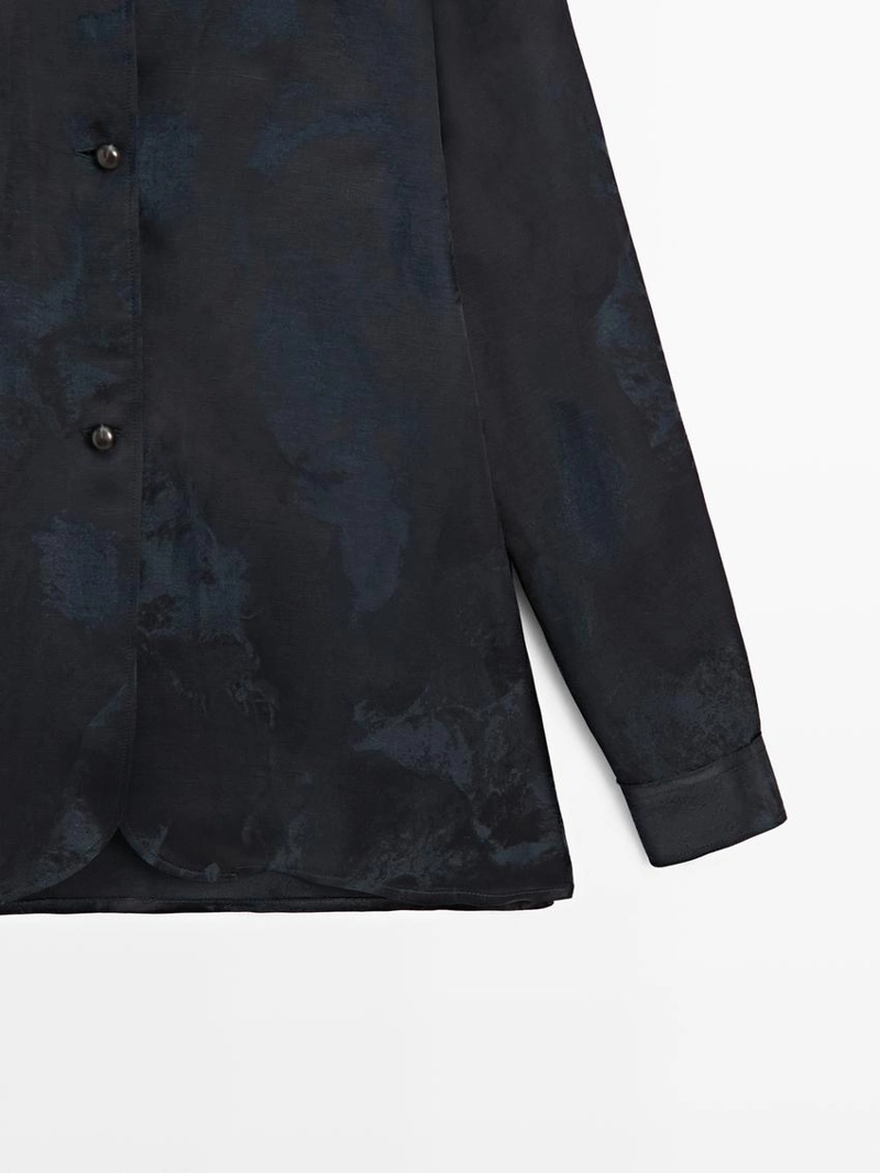 Рубашка с жаккардовым узором и свободным кроем