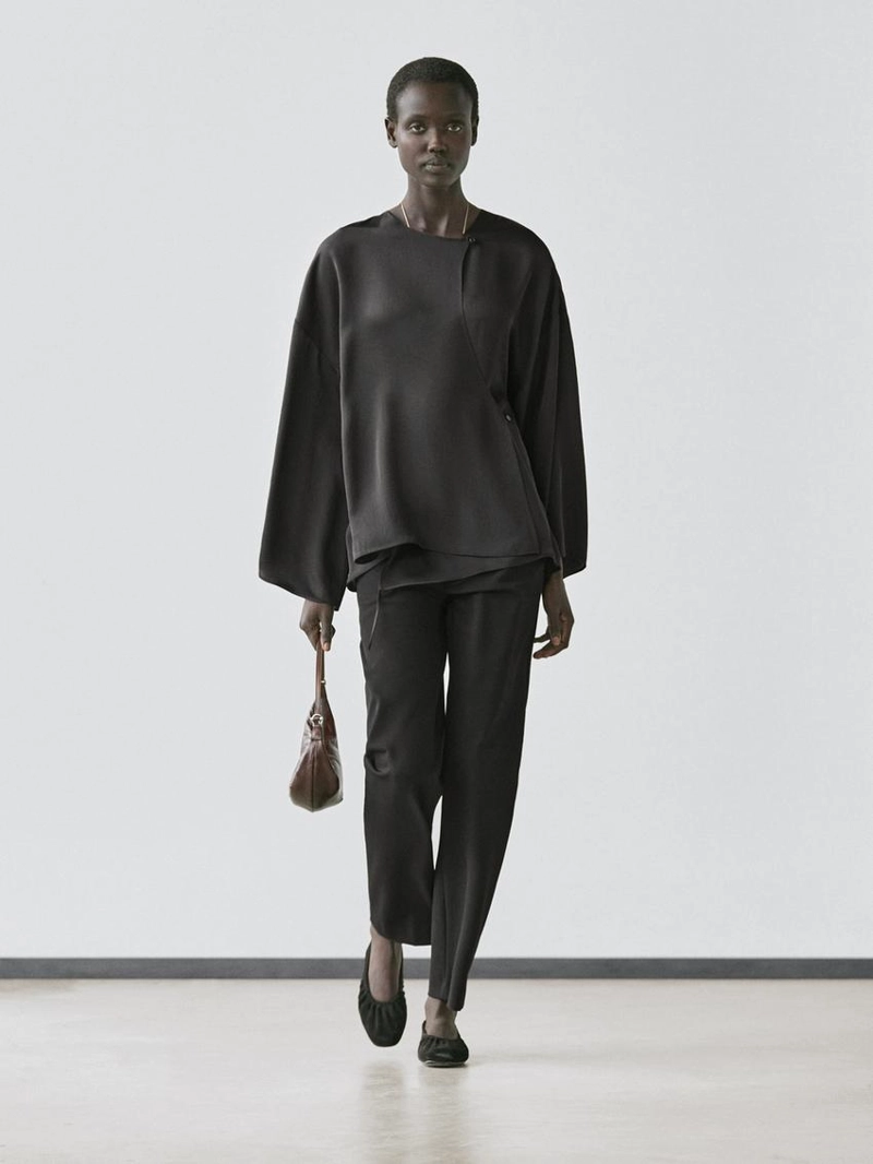 Рубашка с завязкой в стиле драпировки