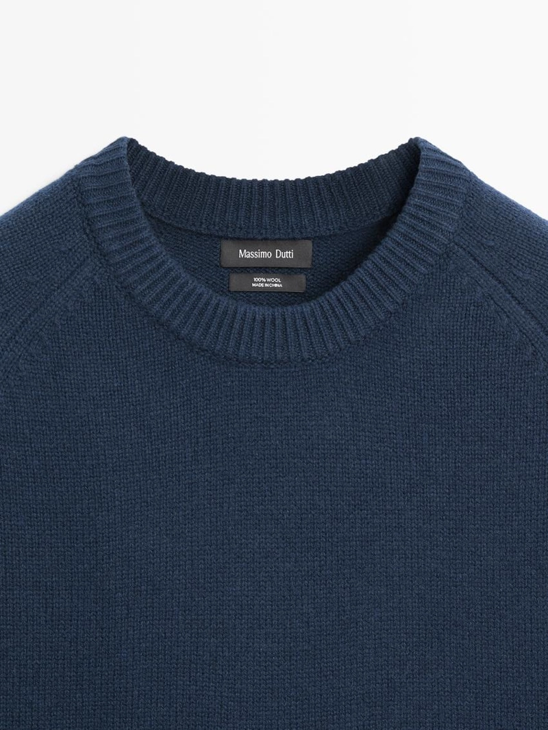 Свитер с рукавами реглан из 100% шерсти