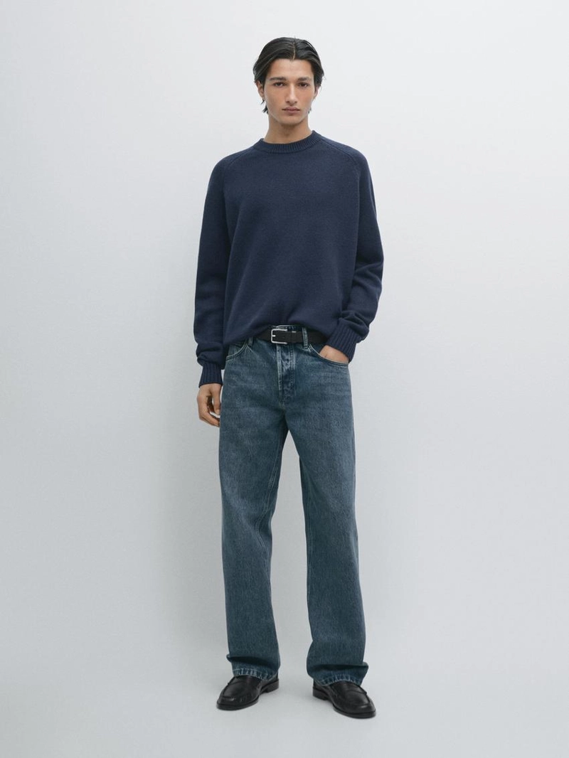 Свитер с рукавами реглан из 100% шерсти