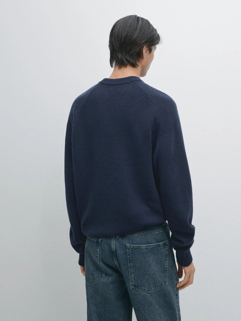 Свитер с рукавами реглан из 100% шерсти