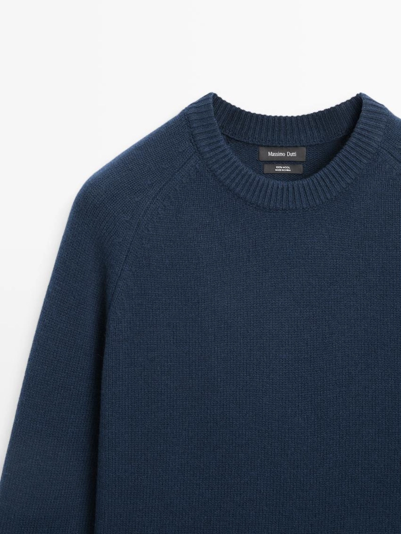 Свитер с рукавами реглан из 100% шерсти