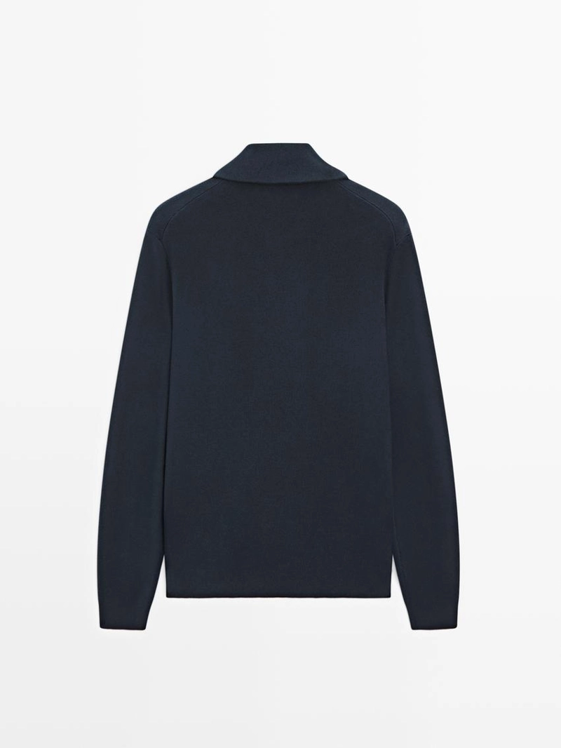 Свитер с четвертью застежки из 100% хлопка