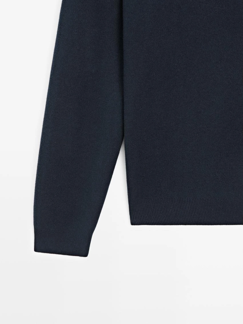 Свитер с четвертью застежки из 100% хлопка