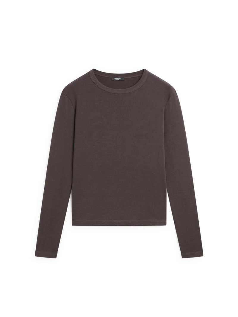 Майка с длинным рукавом из меланжевого трикотажа