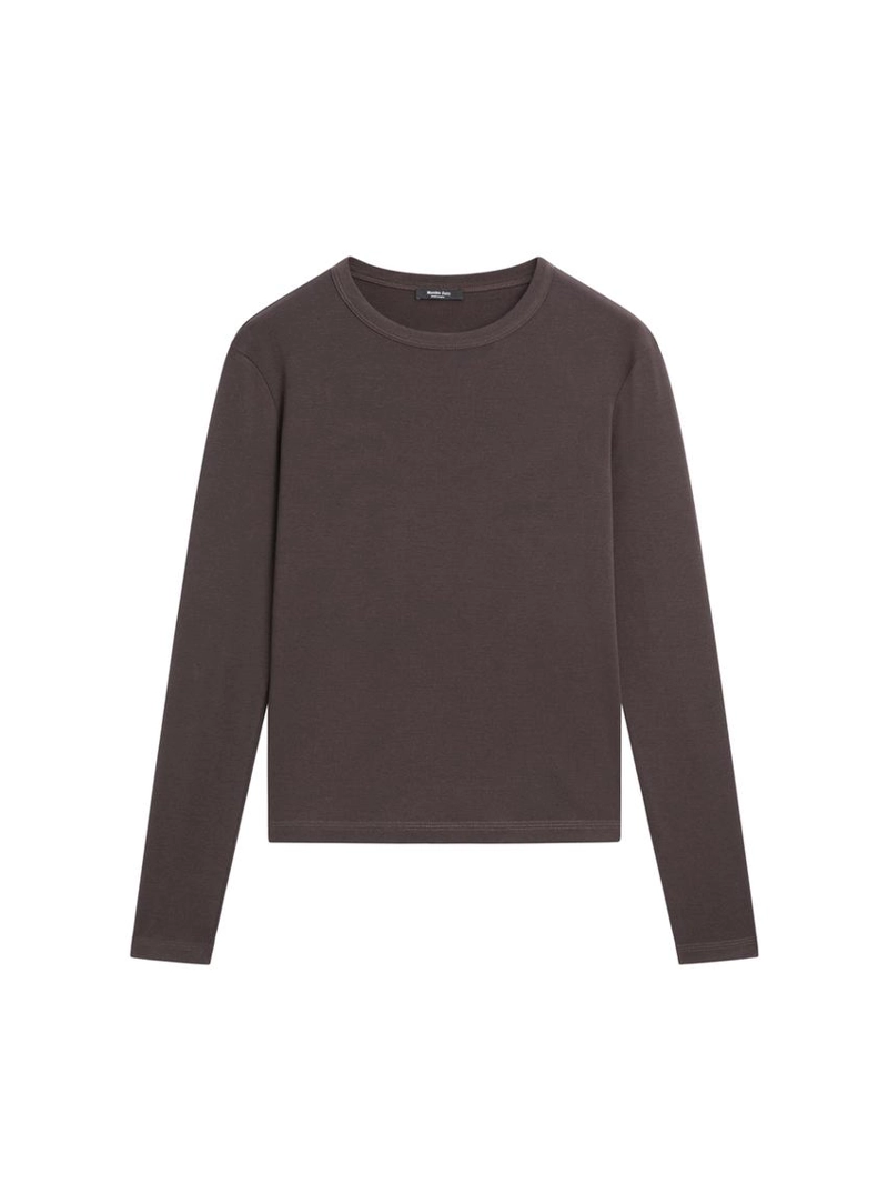 Майка с длинным рукавом из меланжевого трикотажа