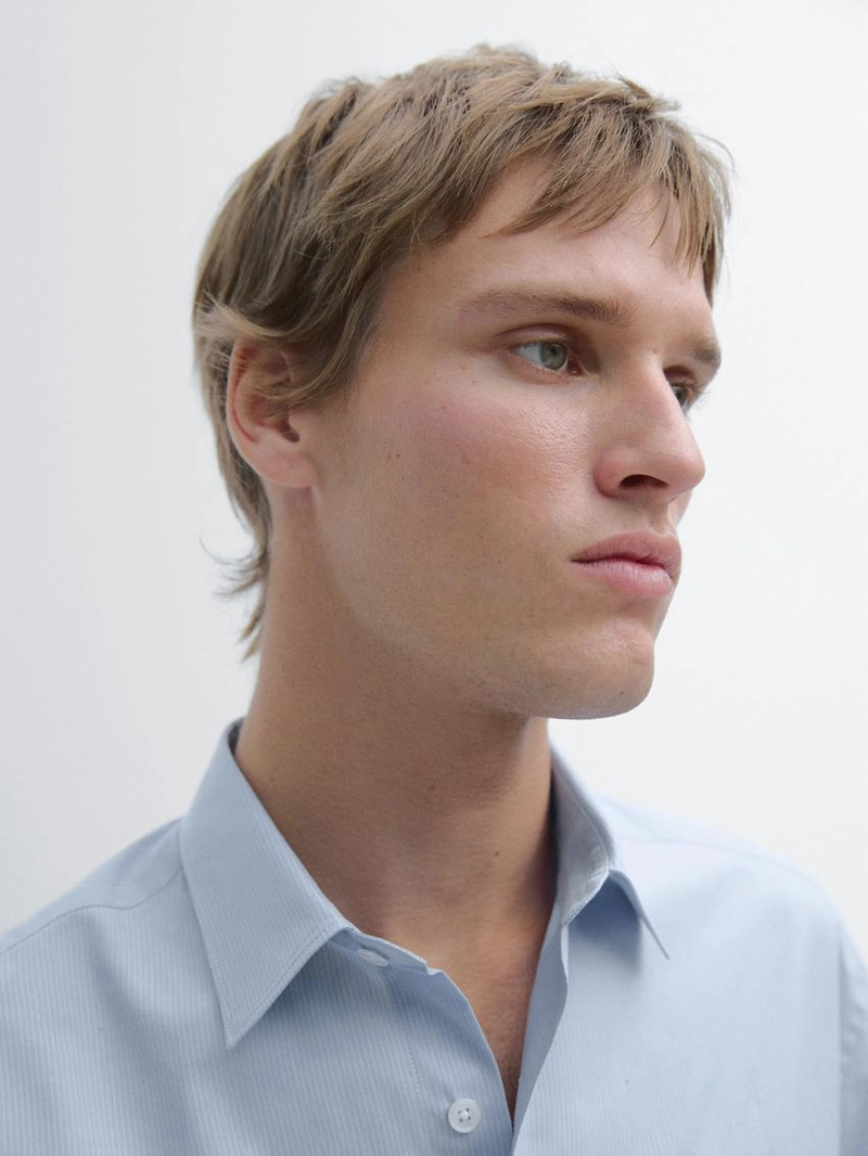 Рубашка из поплина в полоску с облегающим кроем