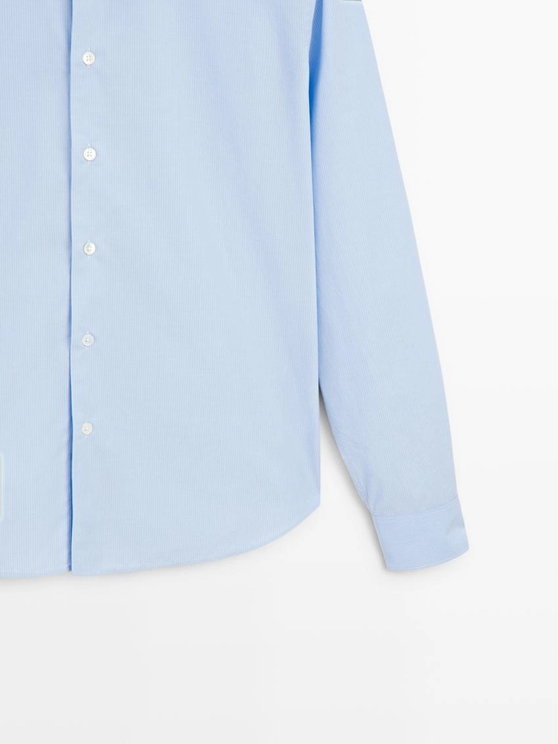 Рубашка из поплина в полоску с облегающим кроем