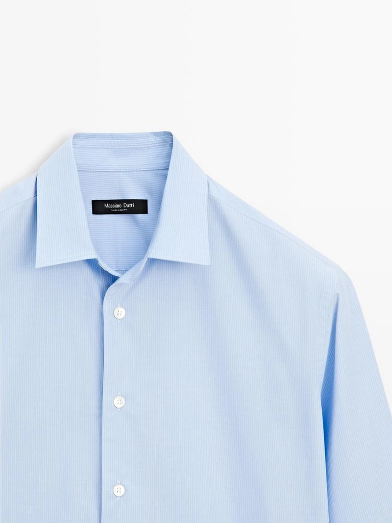 Рубашка из поплина в полоску с облегающим кроем