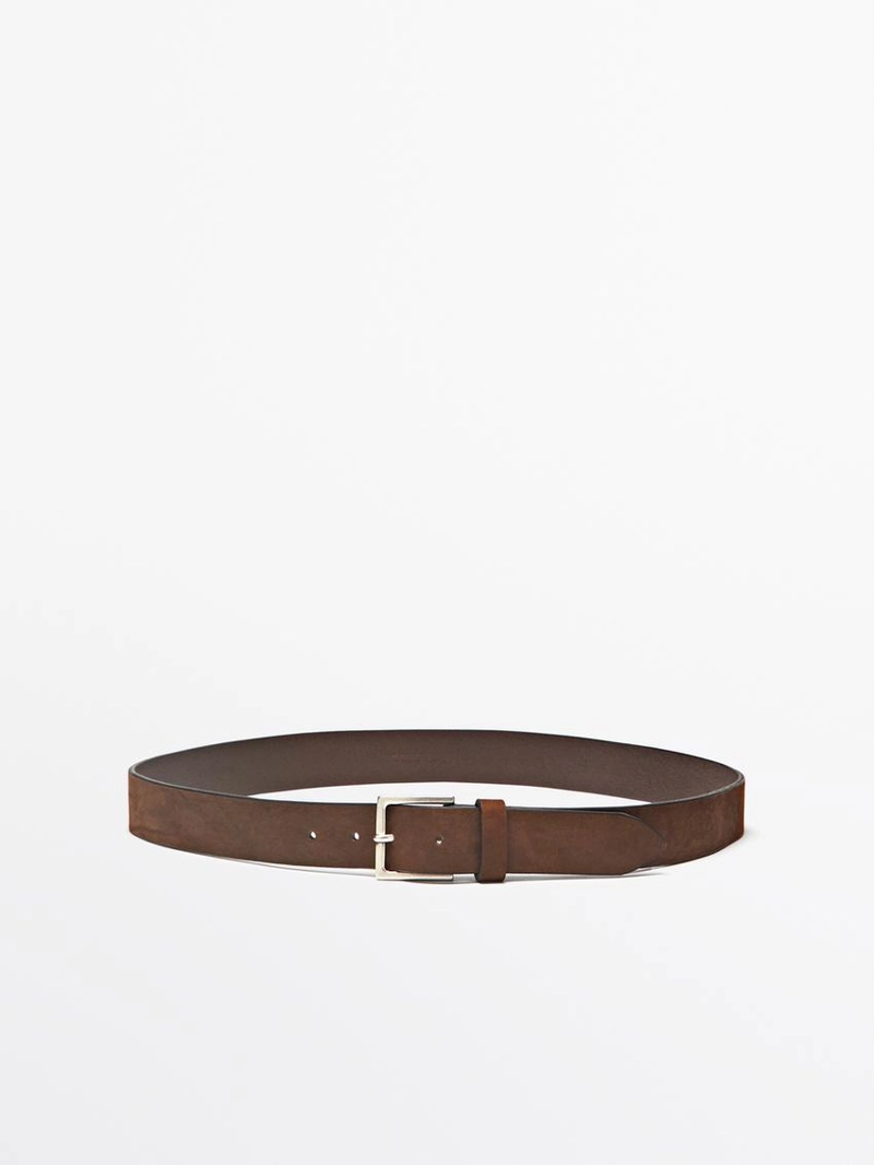 Кожанный ремень с квадратной пряжкой