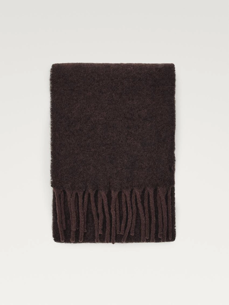 Шарф из альпаки и шерсти с бахромой