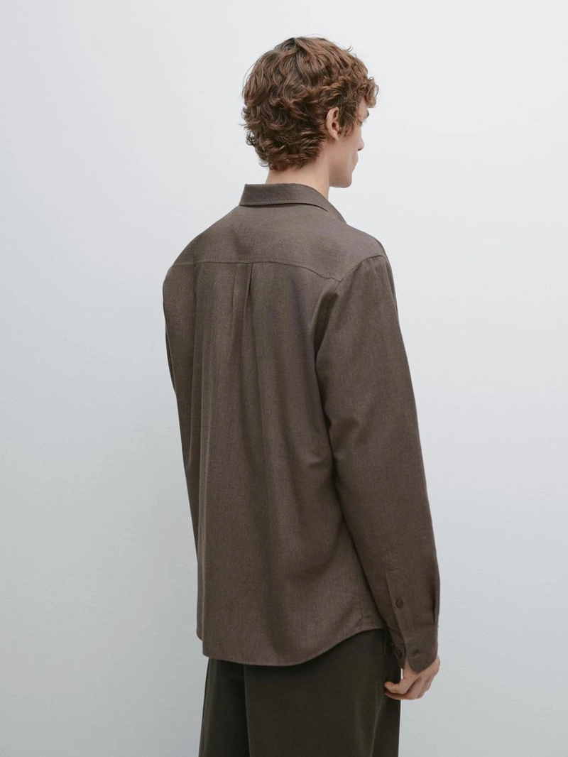 Рубашка regular fit в меланжевом стиле