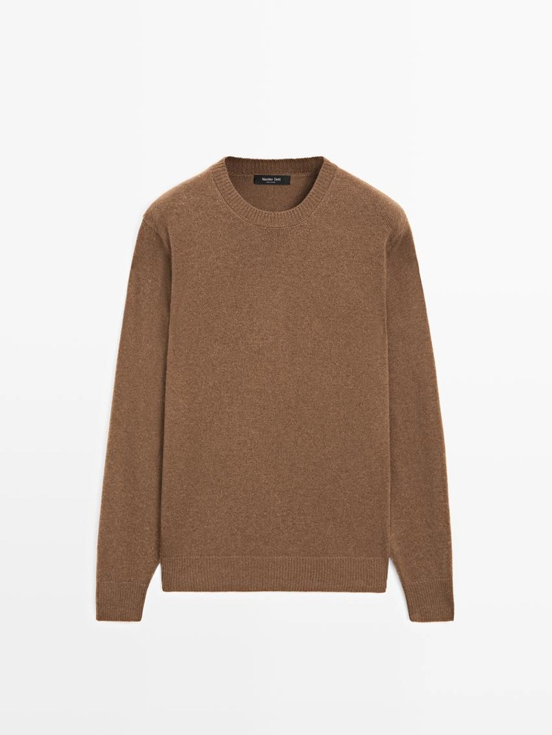 Вязанный свитер с круглым вырезом из шерстяной смеси