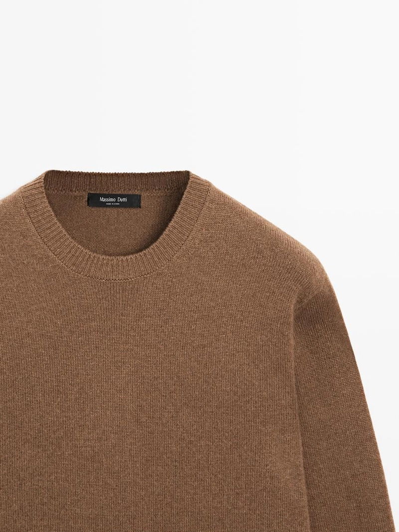 Вязанный свитер с круглым вырезом из шерстяной смеси