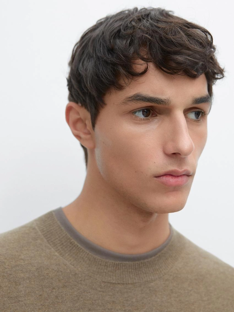 Свитер с круглым вырезом из шерстяно-шелковой смеси