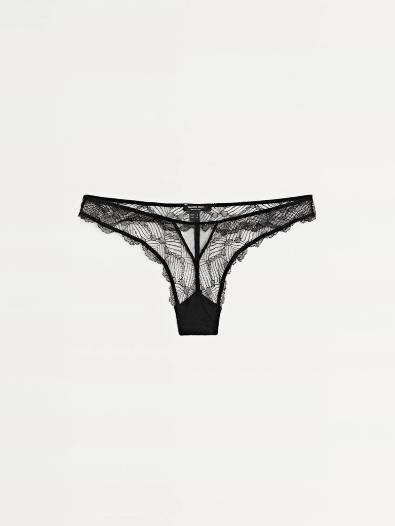 Кружевные трусики с вставкой из сетки