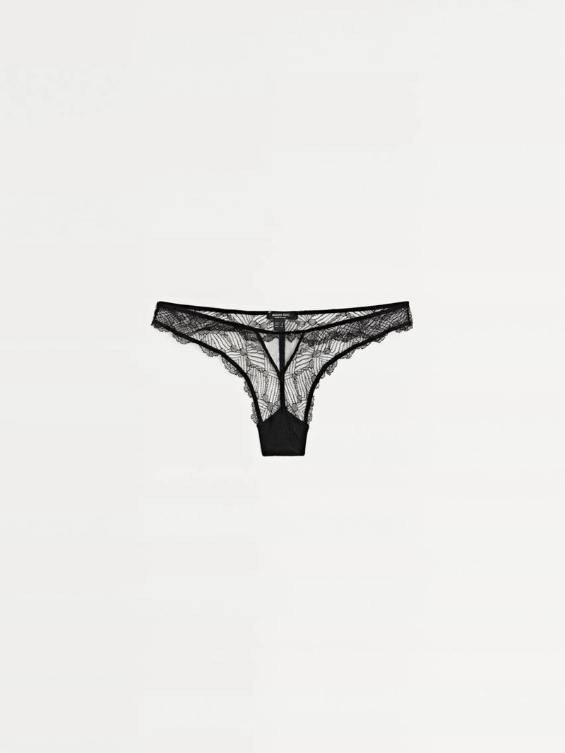 Кружевные трусики с вставкой из сетки