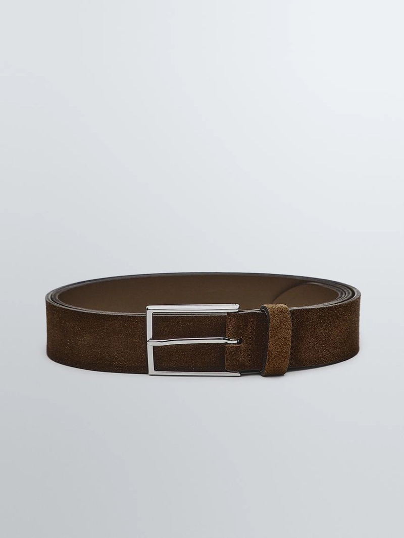 Ремень с пряжкой из никеля и мягкой натуральной кожи