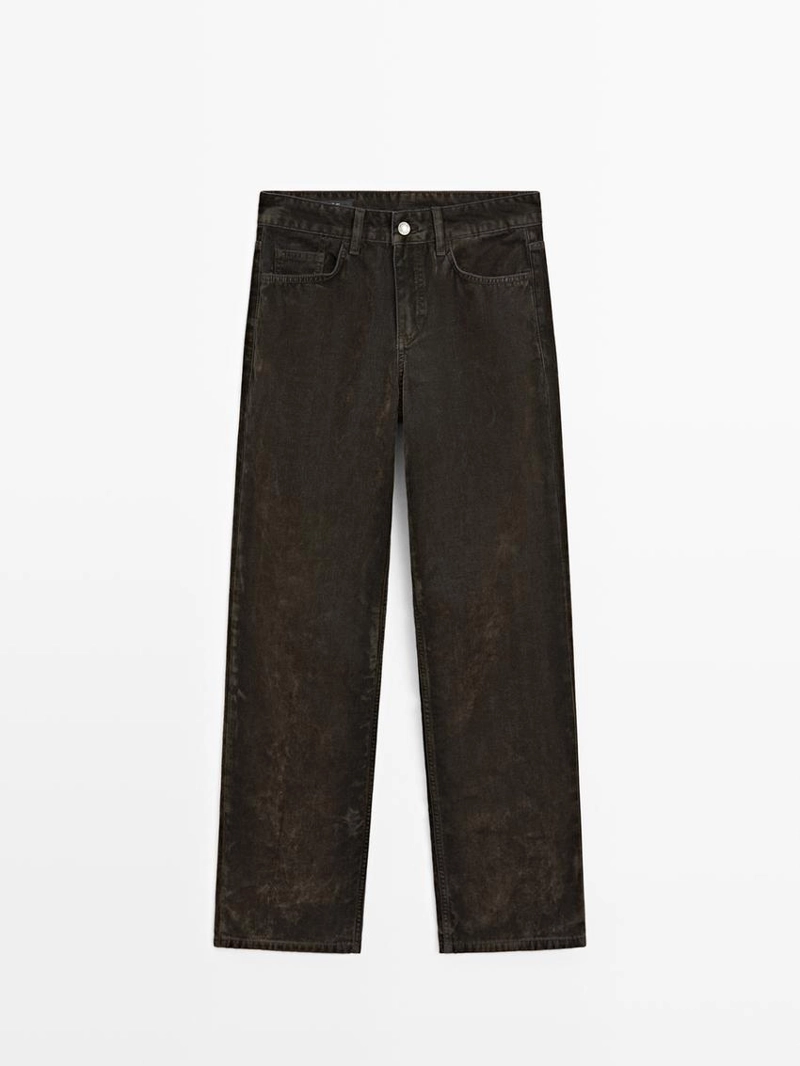 Джинсы прямого кроя с низкой посадкой massimo dutti