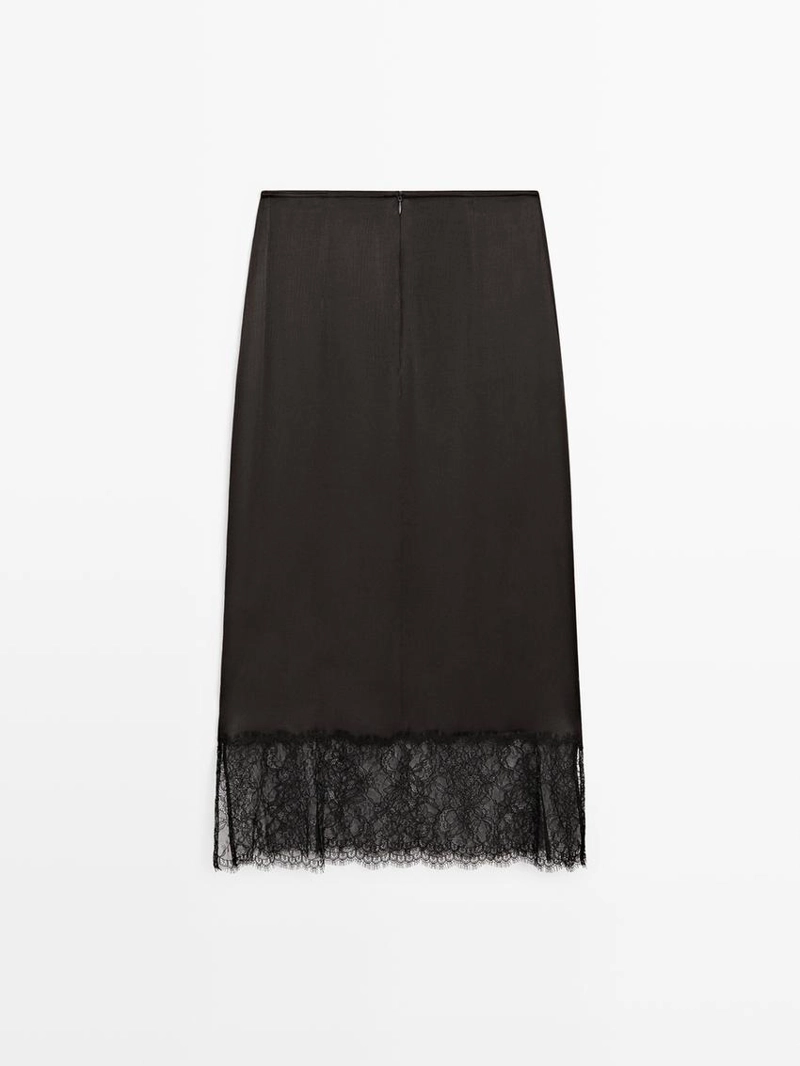 Юбка-миди с кружевными деталями
