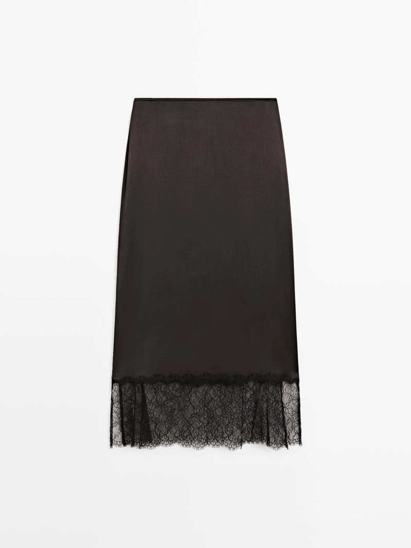Юбка-миди с кружевными деталями
