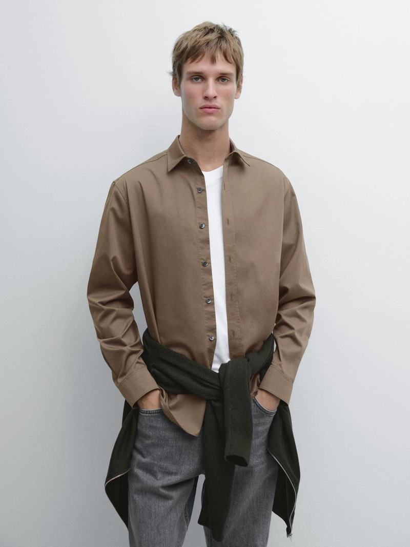 Рубашка из 100% хлопка с регулярной посадкой