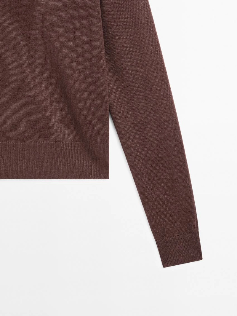 Свитер с круглым вырезом из 100% льна