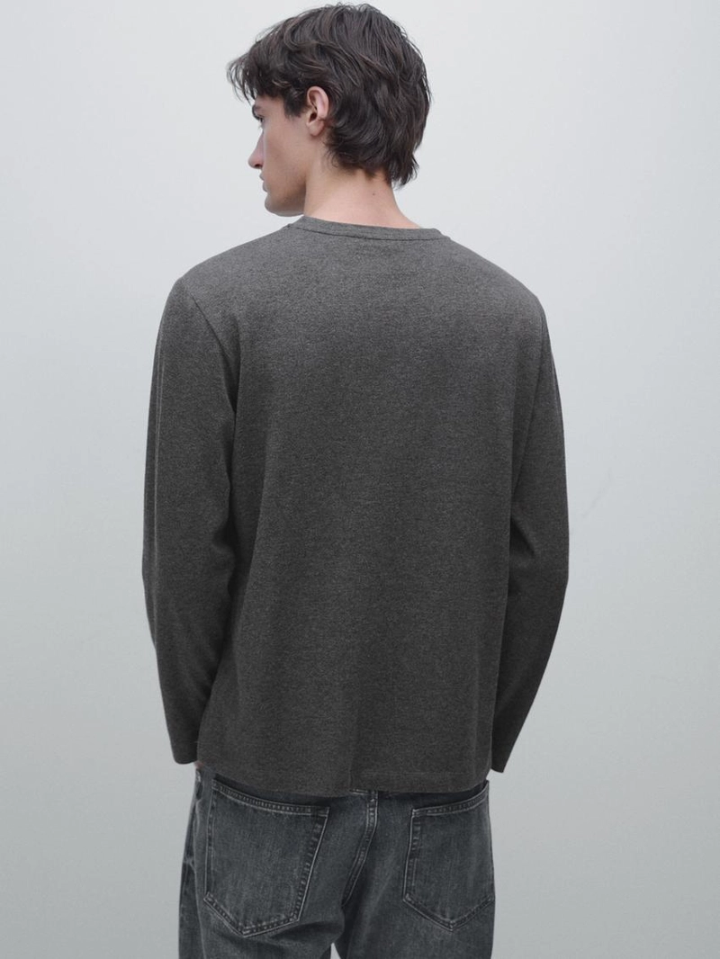 Футболка из хлопкового микса с длинным рукавом