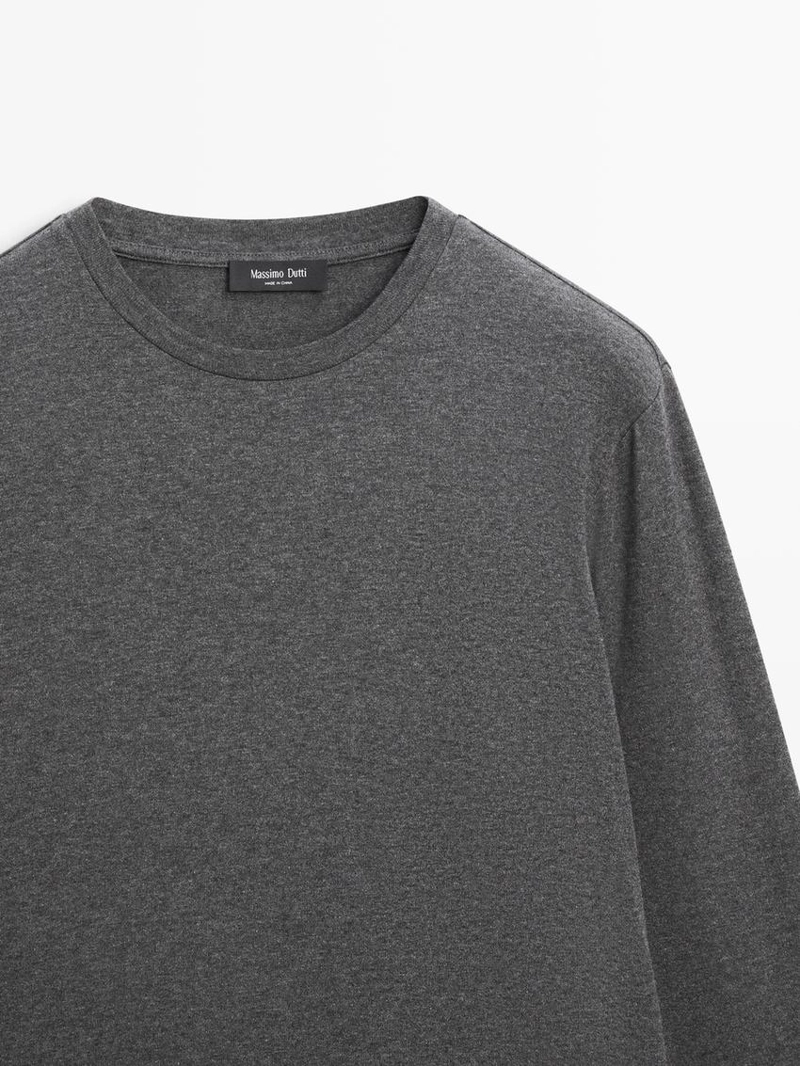 Футболка из хлопкового микса с длинным рукавом