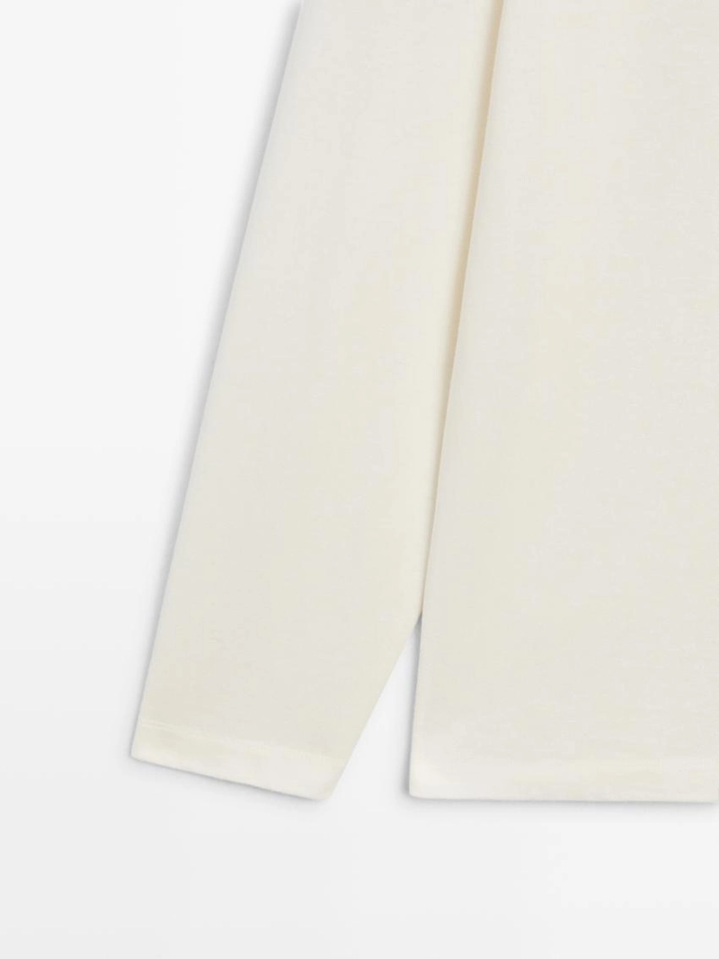 Футболка из хлопкового смесового материала с длинным рукавом