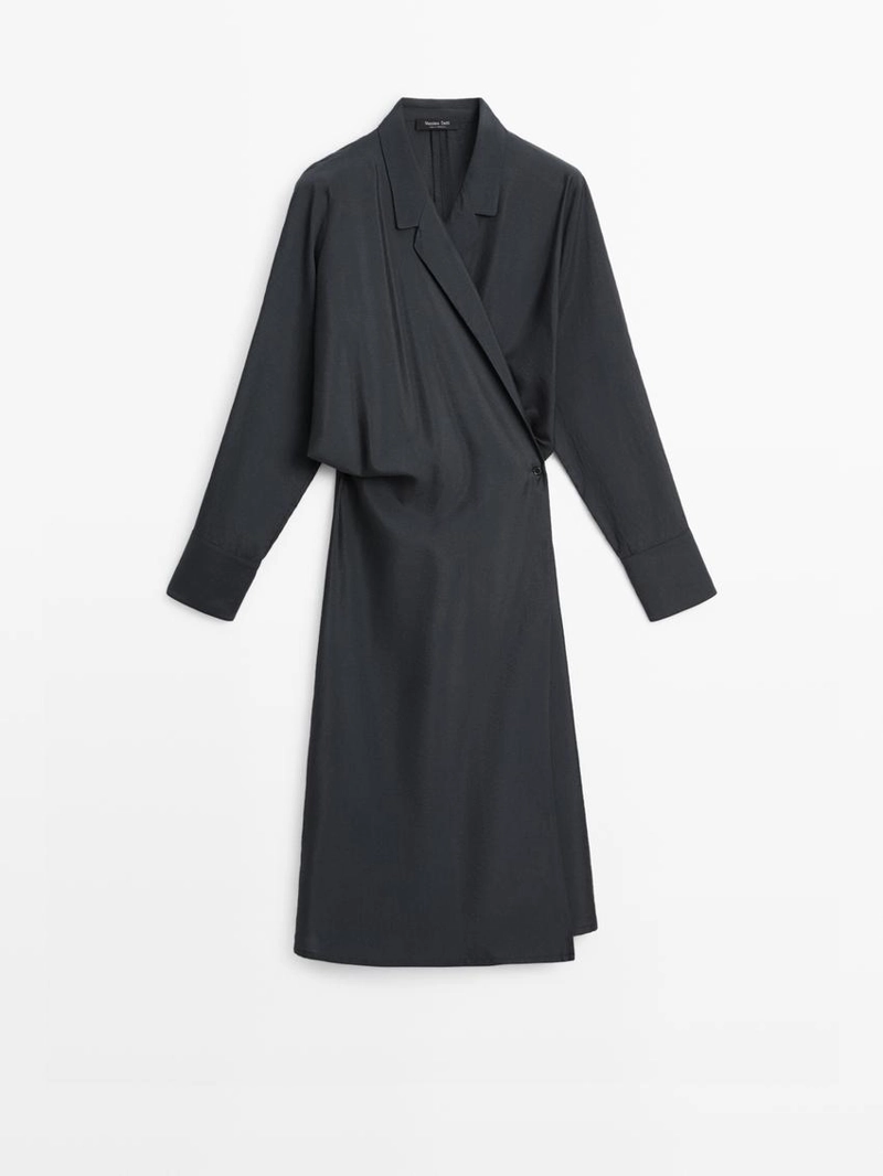 Платье миди с драпировкой