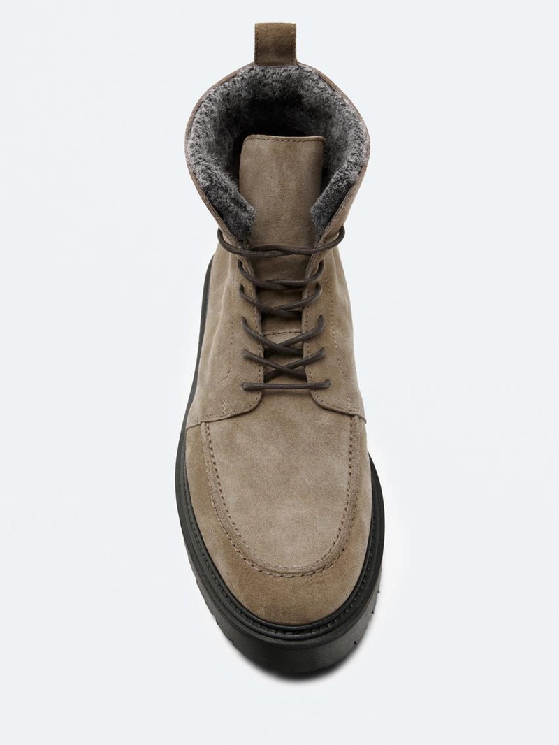 Ботинки из кожи с завязкой и подкладкой