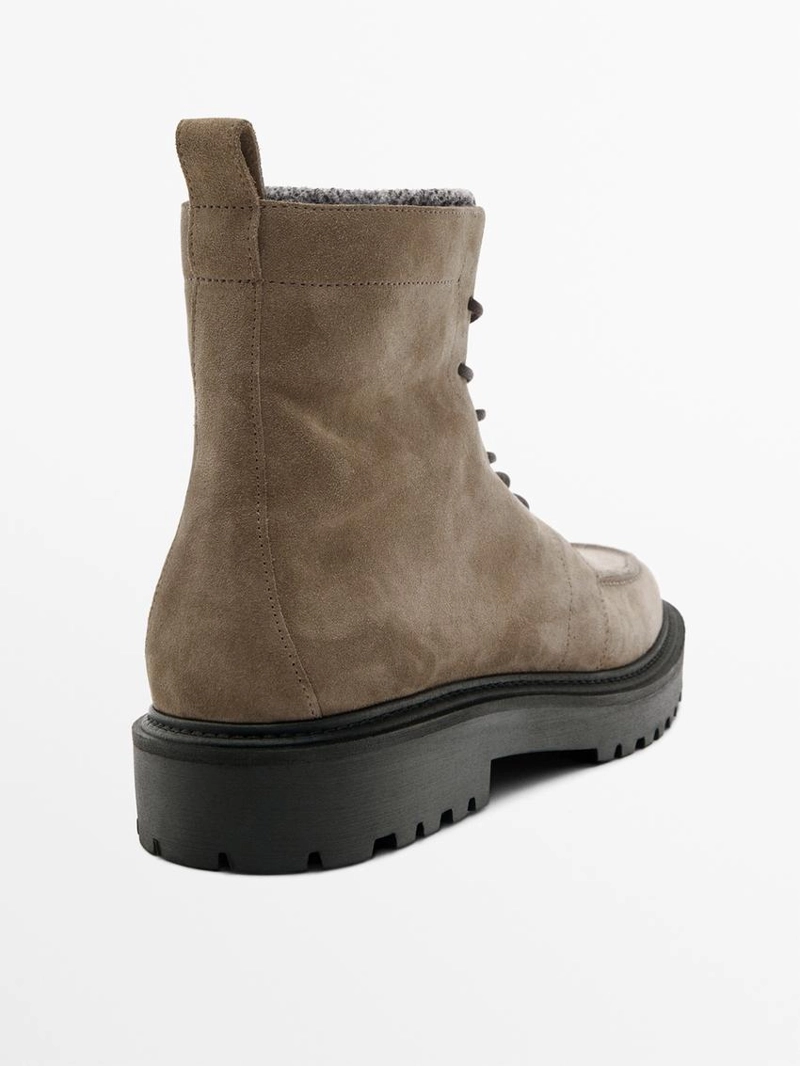 Ботинки из кожи с завязкой и подкладкой