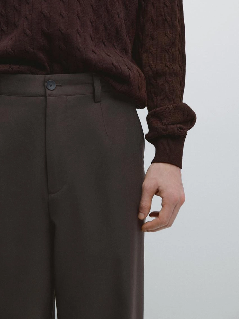 Брюки с укороченными штанинами из шерстяной смеси